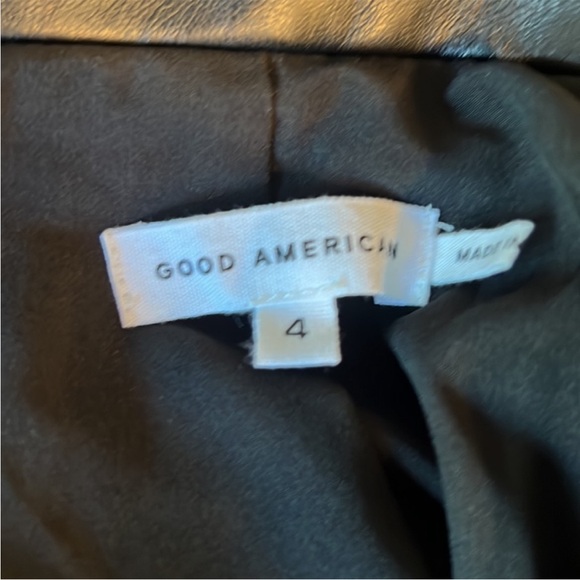 Good American Women's Black Faux Leather Blazer Jacket Size 4 - ( XL ) - Picture 12 of 14